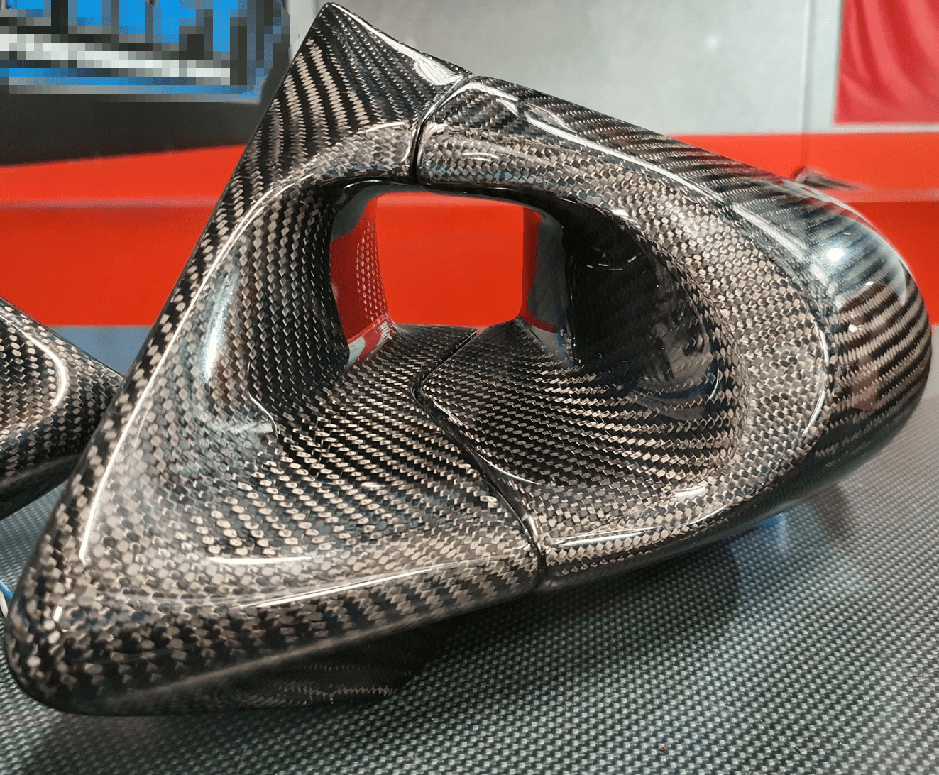 For Toyota Supra JZA80 KZ Style Carbon Aero Mirrors (Left Hand Drive Vehicle) Kazento Carbon Parts Carbon Fiber SUPRA-MC-TI-GND-L-CF