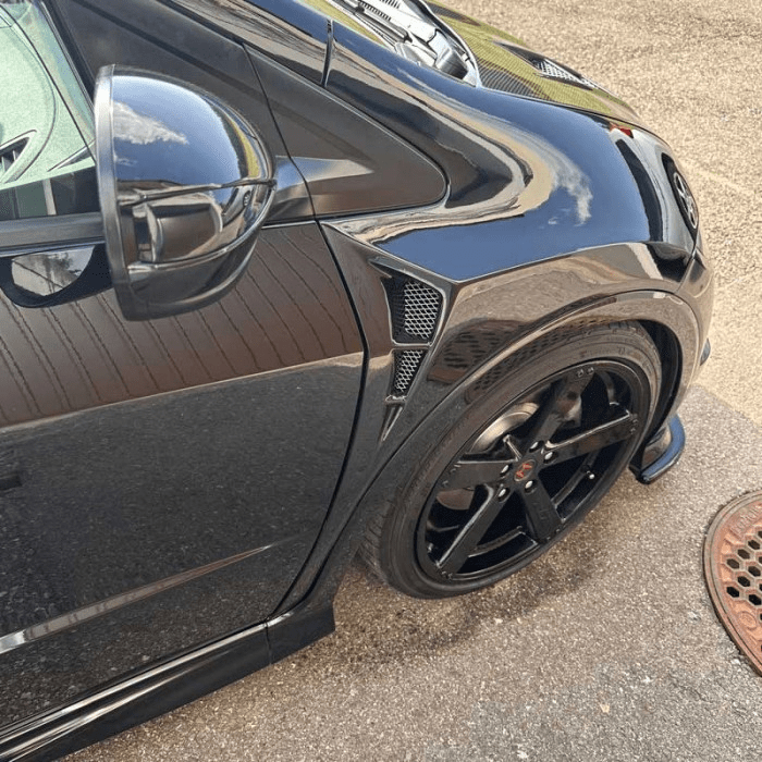 Honda Civic Type R FN2 07-11 MUG Style Fiberglass Front Fender Pair Kazento Carbon Parts Fiber Glass (Unpaint) FN2-FF-MU-FRP