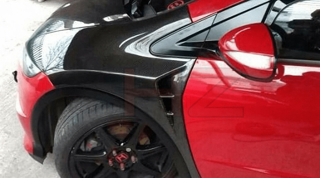 Honda Civic Type R FN2 07-11 MUG Style Fiberglass Front Fender Pair Kazento Carbon Parts Fiber Glass (Unpaint) FN2-FF-MU-FRP
