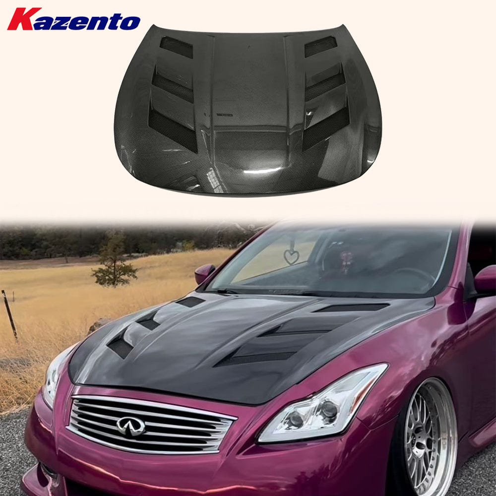 Infiniti G25/G35/G37/Q40 Coupe AMS Style Front Hood Bonnet 2008-2013 Kazento Carbon Parts Bonnets/Hoods