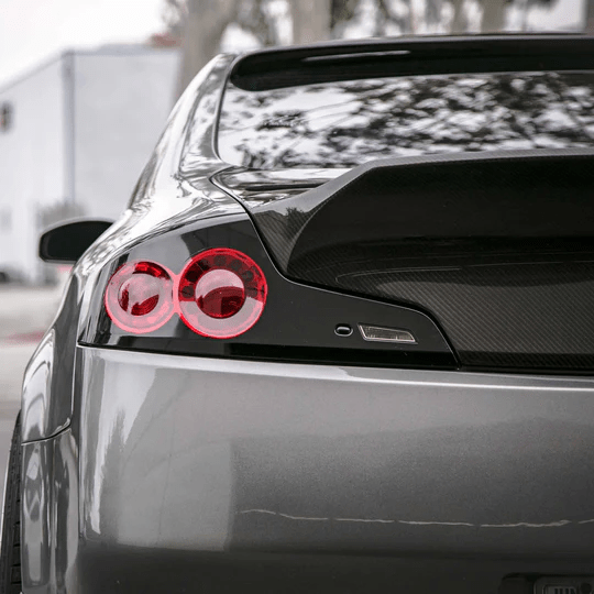 Infiniti G35 V35 2 Door Coupe Dcuktail Rear Trunk Boot Lid 2003-2007 Kazento Carbon Parts Carbon Fiber G352DR-TRUNK-KZ-CF