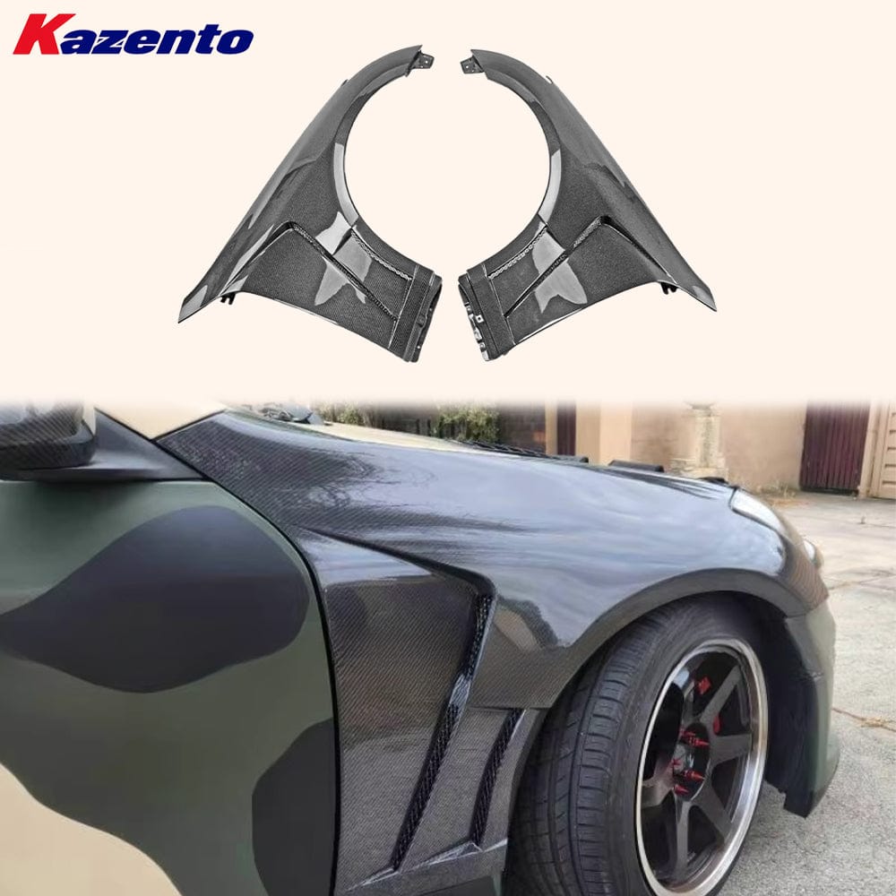 Infiniti G35 V35 2 Door Coupe Front Vented Fenders 2003-2007 Kazento Carbon Parts Carbon Fiber G352DR-FF-EPA1-CF