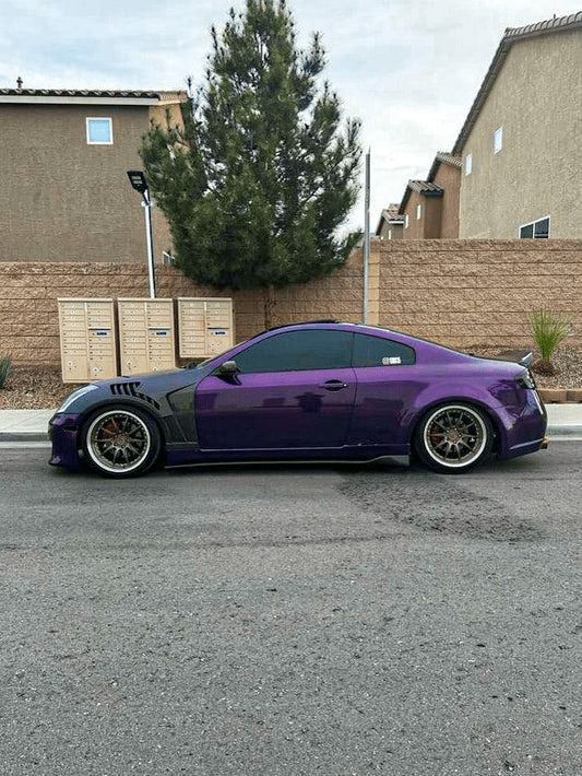 Infiniti G35 V35 2 Door Coupe Front Vented Fenders 2003-2007 Kazento Carbon Parts Carbon Fiber G352DR-FF-EPA2-CF