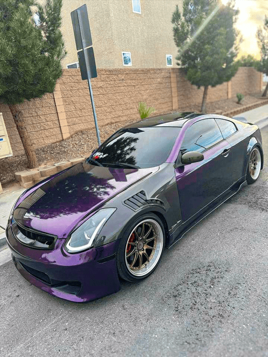 Infiniti G35 V35 2 Door Coupe Front Vented Fenders 2003-2007 Kazento Carbon Parts Carbon Fiber G352DR-FF-EPA2-CF