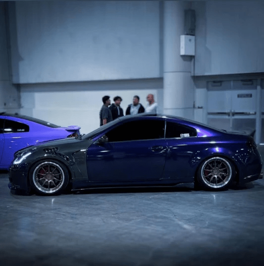 Infiniti G35 V35 2 Door Coupe Front Vented Fenders 2003-2007 Kazento Carbon Parts Carbon Fiber G352DR-FF-EPA2-CF