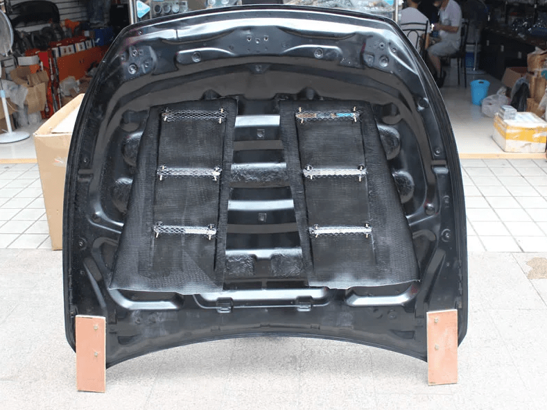 Infiniti Q50 V37 Terminator Style Front Vented Bonnet Hood 2013-2024 Kazento Carbon Parts Carbon Fiber Q50-HOOD-LN-CF