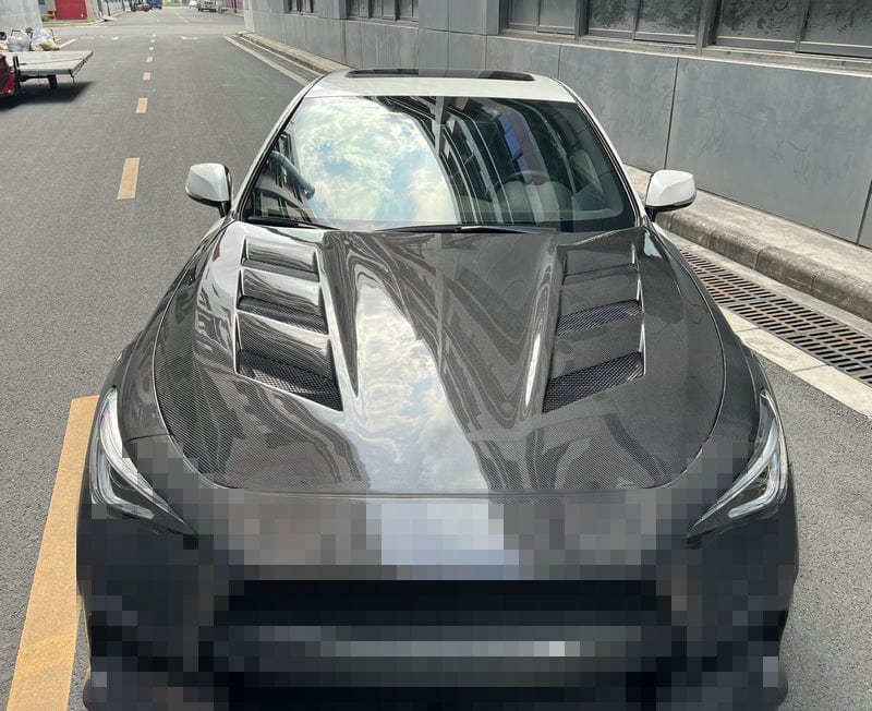 Infiniti Q60 CV37 AM Type Front Bumper Hood Bonnet 17 Onwards Kazento Carbon Parts Bonnets/Hoods