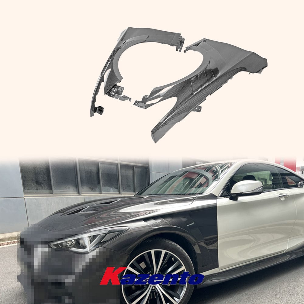 Infiniti Q60 CV37 Front Vented Fenders 17 onwards Kazento Carbon Parts 车身侧板
