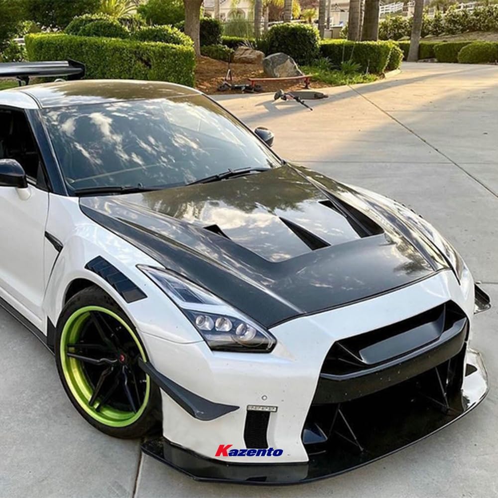 Kazento For 2007-2016 Nissan GTR R35 OE Style Front Bumper Canard Splitter Kazento Carbon Parts 车身侧板