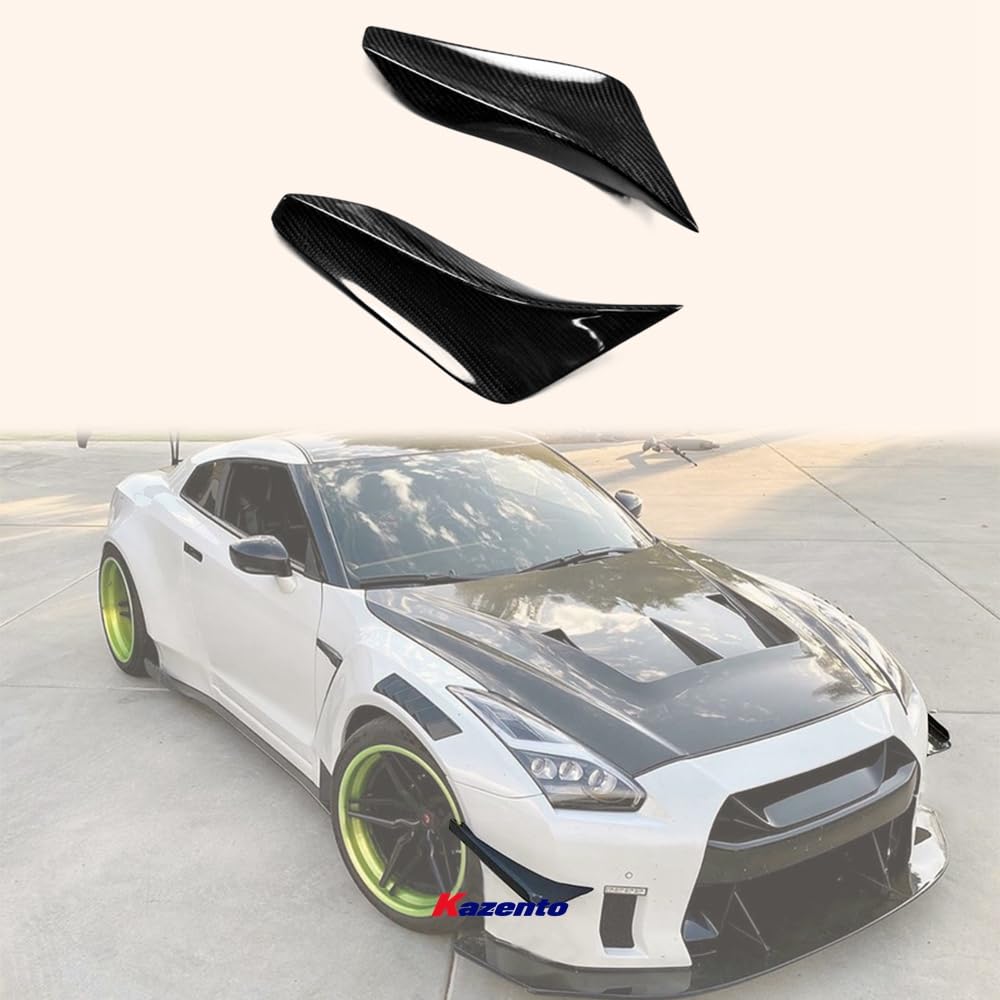 Kazento For 2007-2016 Nissan GTR R35 OE Style Front Bumper Canard Splitter Kazento Carbon Parts 车身侧板