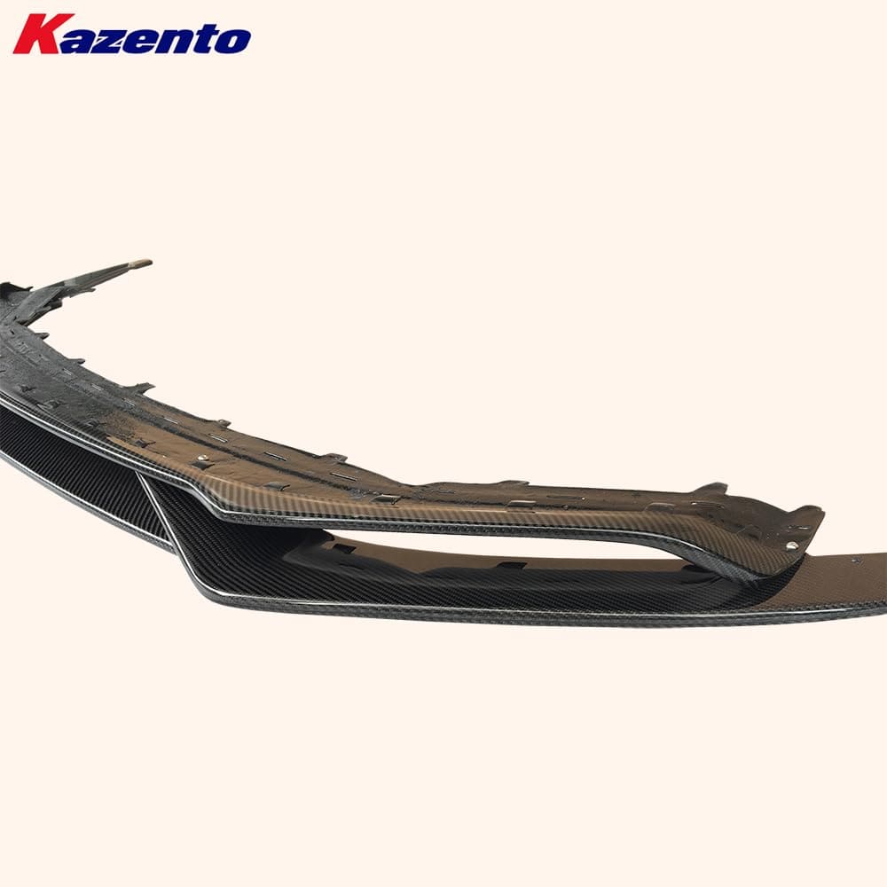 Kazento For Audi R8 V10 2016-18 Coupe CAP Style Carbon Fiber Front Bumper Lip 4pcs Kazento Carbon Parts 车身侧板 R8V1618-FL-3P-CAP-CF