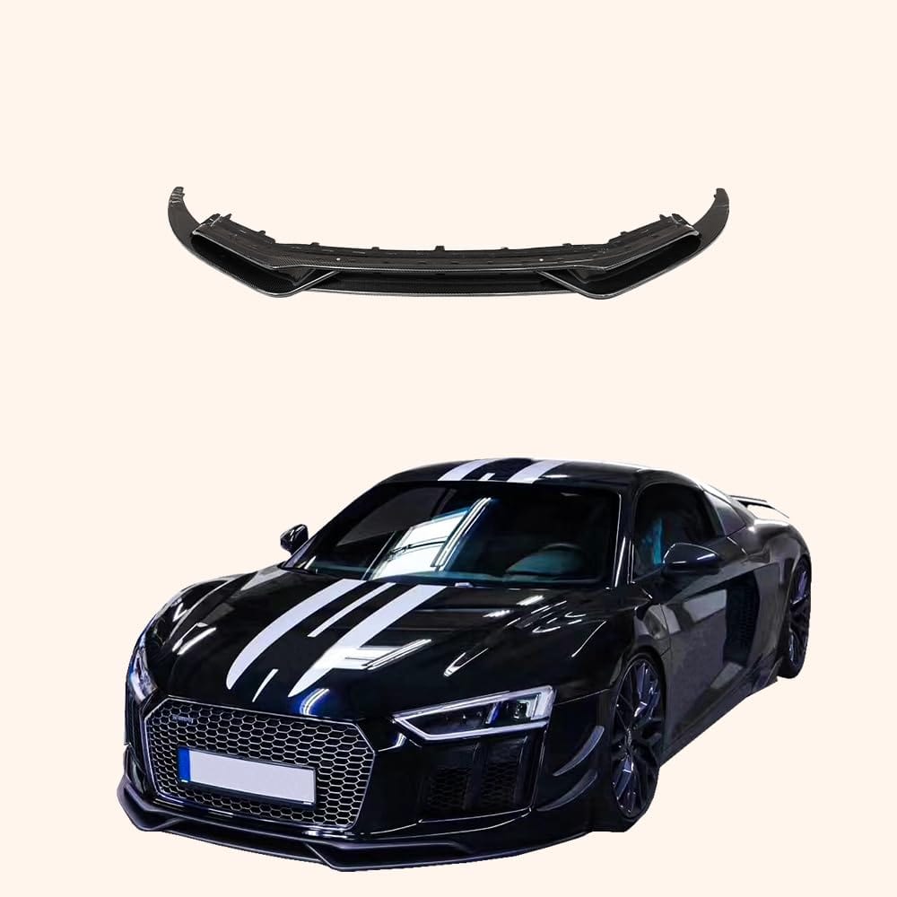 Kazento For Audi R8 V10 2016-18 Coupe CAP Style Carbon Fiber Front Bumper Lip 4pcs Kazento Carbon Parts 车身侧板 R8V1618-FL-3P-CAP-CF