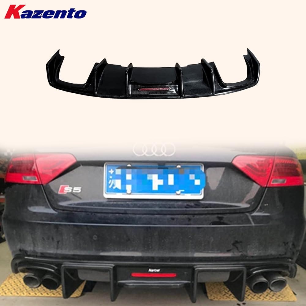 Kazento For Audi RS5 Coupe 2012-15 KZC Style Carbon Fiber Rear Bumper Diffuser Lip Kazento Carbon Parts 车身侧板 RS512-DIF-KZC-CF