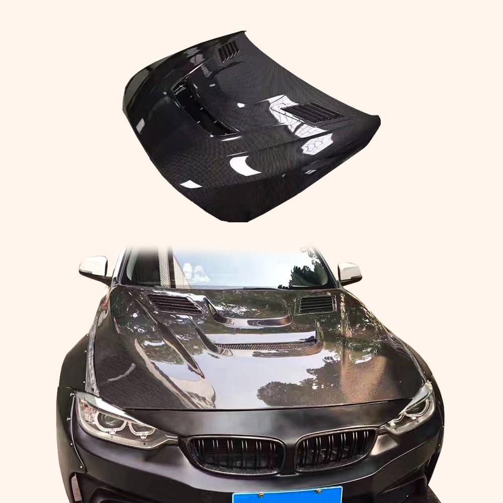 Kazento For BMW 3 Series F30 12-19 4 Door Sedan Carbon Front Vented Hood Bonnet Kazento Carbon Parts 车身侧板 VR Style F30-HOOD-VR-CF