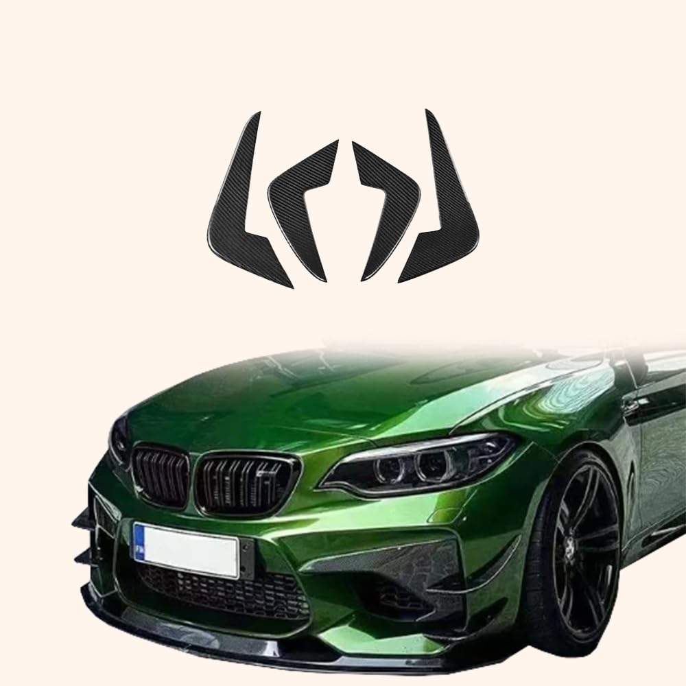 Kazento For BMW M2 F87 Coupe 2016-21 Carbon AC Style Front Bumper Side Canard Splitters Kazento Carbon Parts 车身侧板 M2F87-CANA-AC-CF