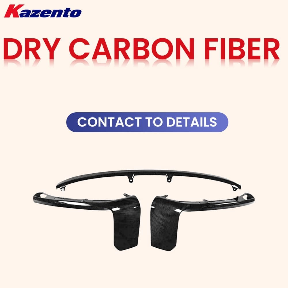 Kazento For BMW M2 G87 Coupe 2023-24 Dry Carbon MP Style Front Bumper Lip Diffuser 3PCS Kazento Carbon Parts 车身侧板 M2G87-FL-3P-MP-DCF