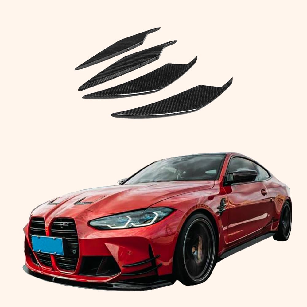 Kazento For BMW M3 G80 G81 M4 G82 G83 20-24 AC Style Front Bumper Canard Pair Kazento Carbon Parts 车身侧板 Carbon Fiber M3M4G80-CANA-AC-CF