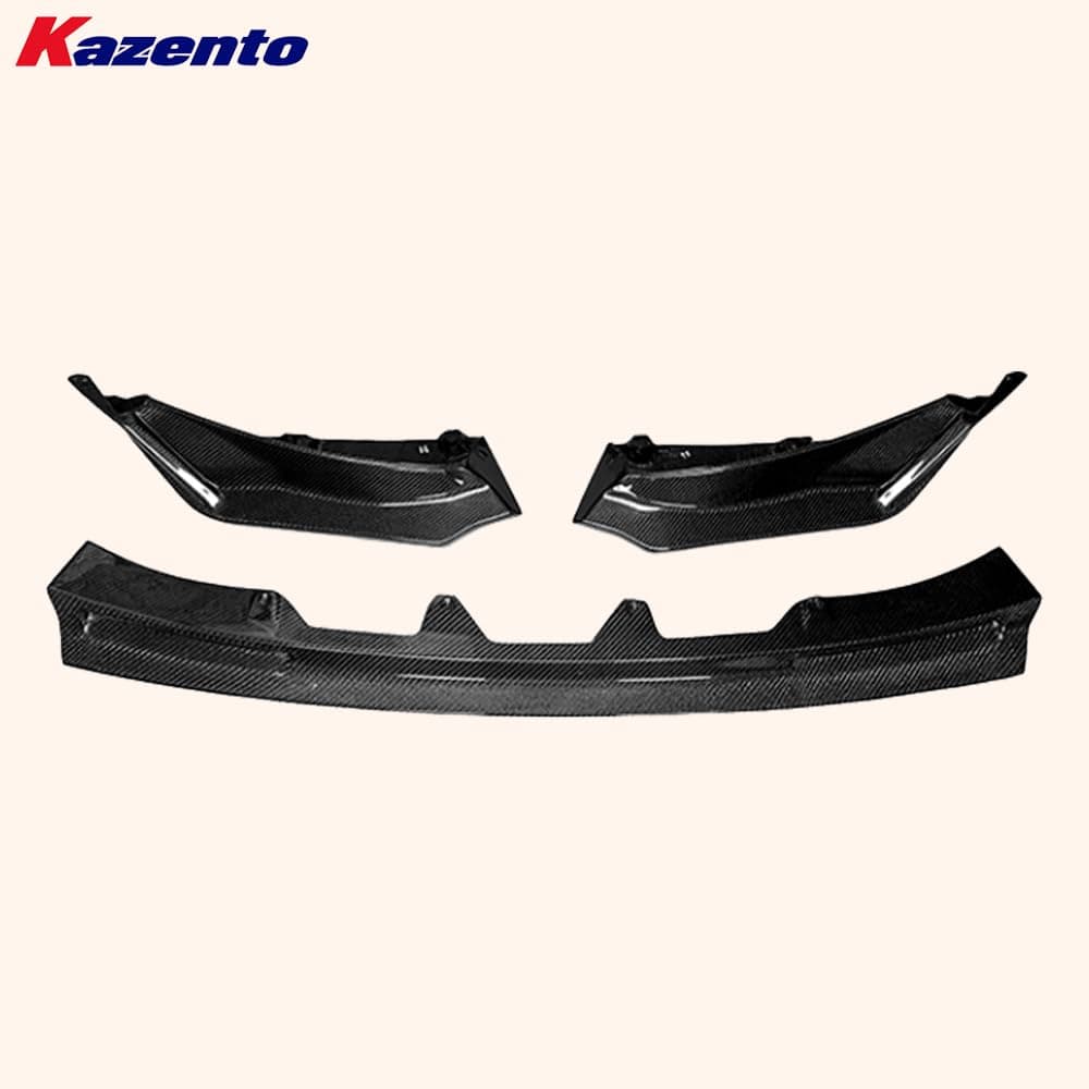 Kazento For BMW M3 G80 G81 M4 G82 G83 20-24 Carbon V Style Front Bumper Lip 3pcs Kazento Carbon Parts 车身侧板