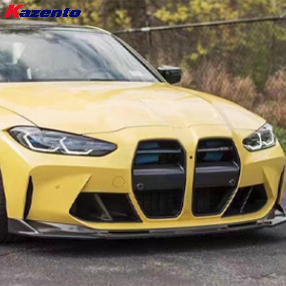 Kazento For BMW M3 G80 G81 M4 G82 G83 20-24 Carbon V Style Front Bumper Lip 3pcs Kazento Carbon Parts 车身侧板