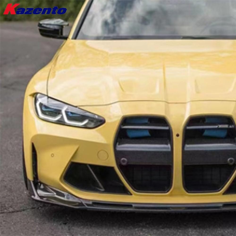Kazento For BMW M3 G80 G81 M4 G82 G83 20-24 Carbon V Style Front Bumper Lip 3pcs Kazento Carbon Parts 车身侧板