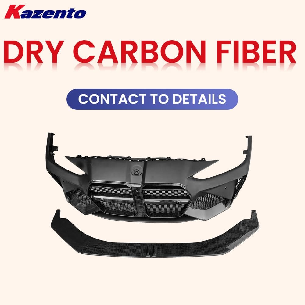 Kazento For BMW M4 G82 2020-24 2 Door Coupe Partial Dry Carbon Front Bumper with Lip Kazento Carbon Parts 车身侧板 M4G82-FB-KZ-PDCF