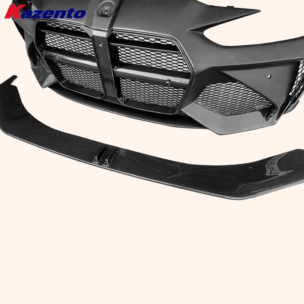 Kazento For BMW M4 G82 2020-24 2 Door Coupe Partial Dry Carbon Front Bumper with Lip Kazento Carbon Parts 车身侧板 M4G82-FB-KZ-PDCF