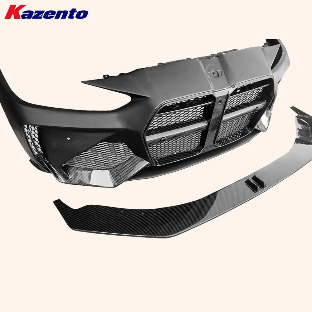 Kazento For BMW M4 G82 2020-24 2 Door Coupe Partial Dry Carbon Front Bumper with Lip Kazento Carbon Parts 车身侧板 M4G82-FB-KZ-PDCF