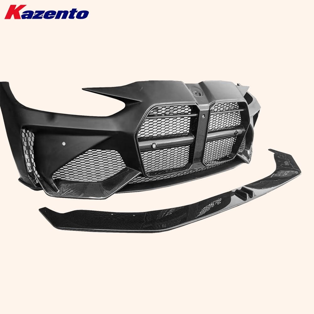 Kazento For BMW M4 G82 2020-24 2 Door Coupe Partial Dry Carbon Front Bumper with Lip Kazento Carbon Parts 车身侧板 M4G82-FB-KZ-PDCF
