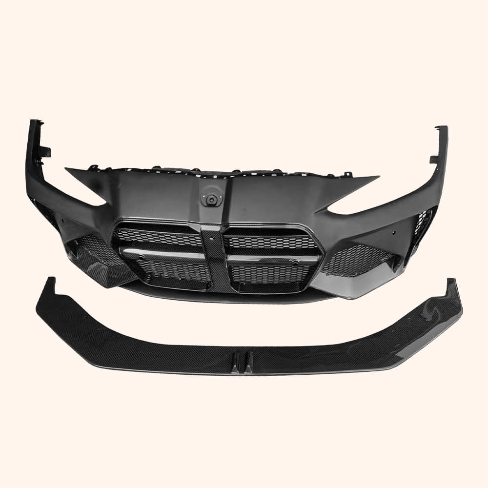 Kazento For BMW M4 G82 2020-24 2 Door Coupe Partial Dry Carbon Front Bumper with Lip Kazento Carbon Parts 车身侧板 M4G82-FB-KZ-PDCF