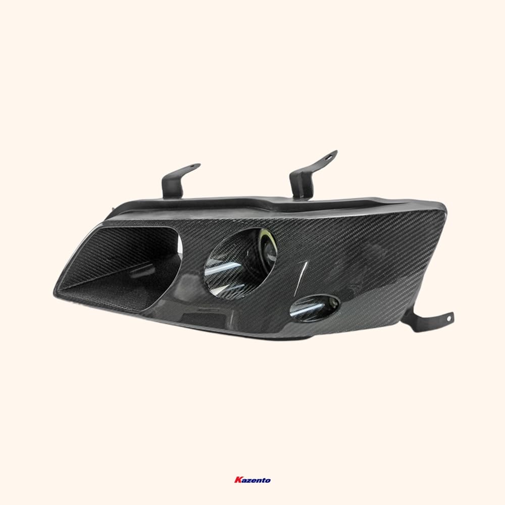Kazento For Evolution Evo 7 8 9 For Mitsubishi Left Side Vented Headlight Air Duct With Led Projector Light (Rhd, Passenger Side) Carbon Fiber Front Head Light Lamp Cover Kazento Carbon Parts 车身侧板 EVO8-HL-V-1P-LED-CF