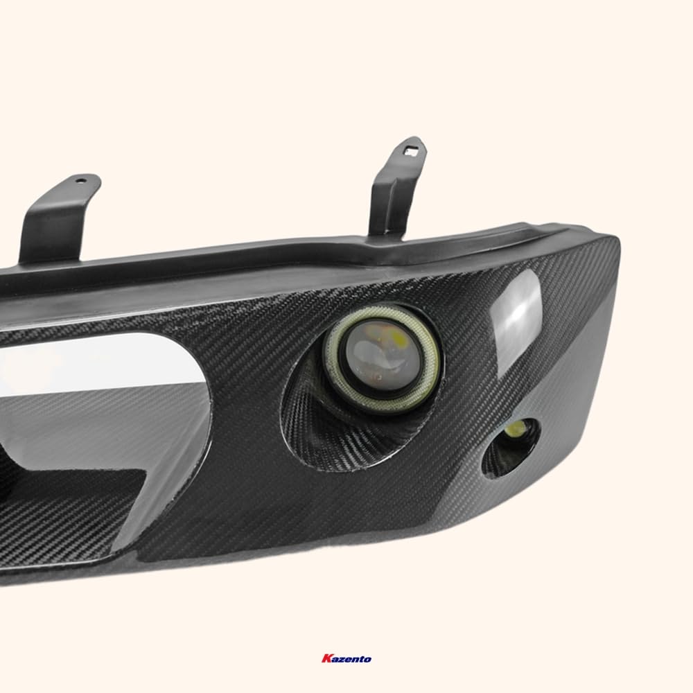 Kazento For Evolution Evo 7 8 9 For Mitsubishi Left Side Vented Headlight Air Duct With Led Projector Light (Rhd, Passenger Side) Carbon Fiber Front Head Light Lamp Cover Kazento Carbon Parts 车身侧板 EVO8-HL-V-1P-LED-CF