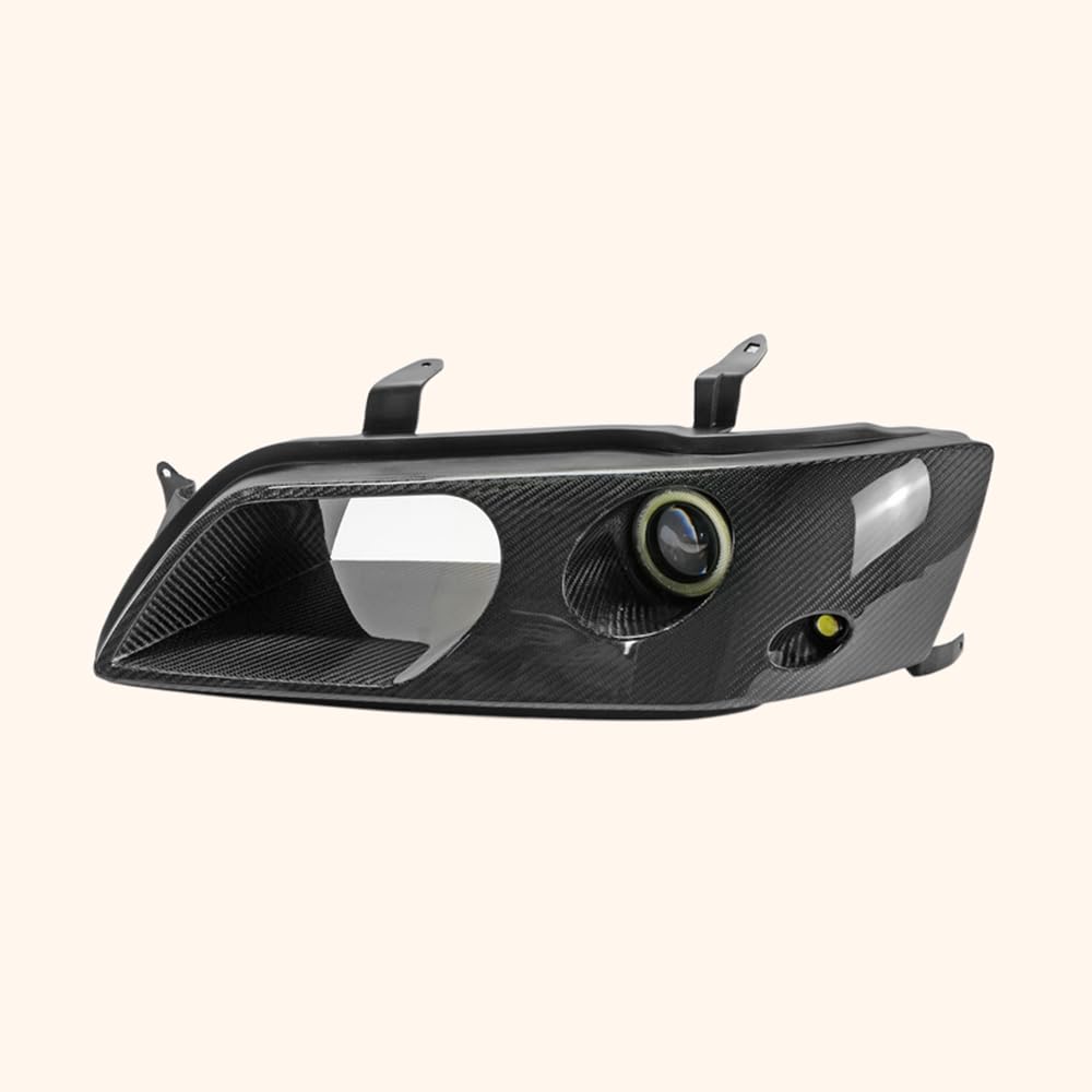 Kazento For Evolution Evo 7 8 9 For Mitsubishi Left Side Vented Headlight Air Duct With Led Projector Light (Rhd, Passenger Side) Carbon Fiber Front Head Light Lamp Cover Kazento Carbon Parts 车身侧板 EVO8-HL-V-1P-LED-CF