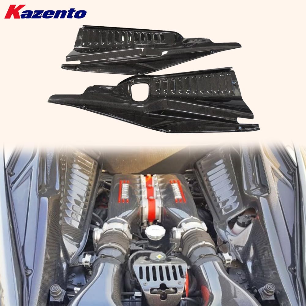 Kazento For Ferrari 458 Italia Speciale Spider 2009-15 1K Carbon Fiber Engine Bay Panel Kazento Carbon Parts 车身侧板 458-ENGINEBAY-1KCF