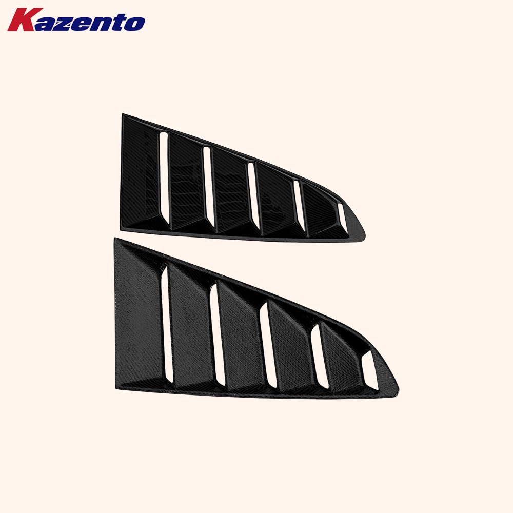 Kazento For Ford Mustang 2 Door 2015-17 Carbon Fiber KZ Style Window Louvers Pair 2pcs