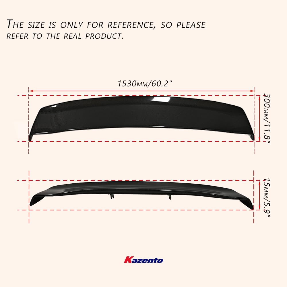 Kazento For GR86 BRZ FL5 CIVIC MX5 WRX IMPREZA KZ Style Carbon Fiber Rear Trunk Spoiler Kazento Carbon Parts 车身侧板 UNIVER-RS-KZA-CF-A