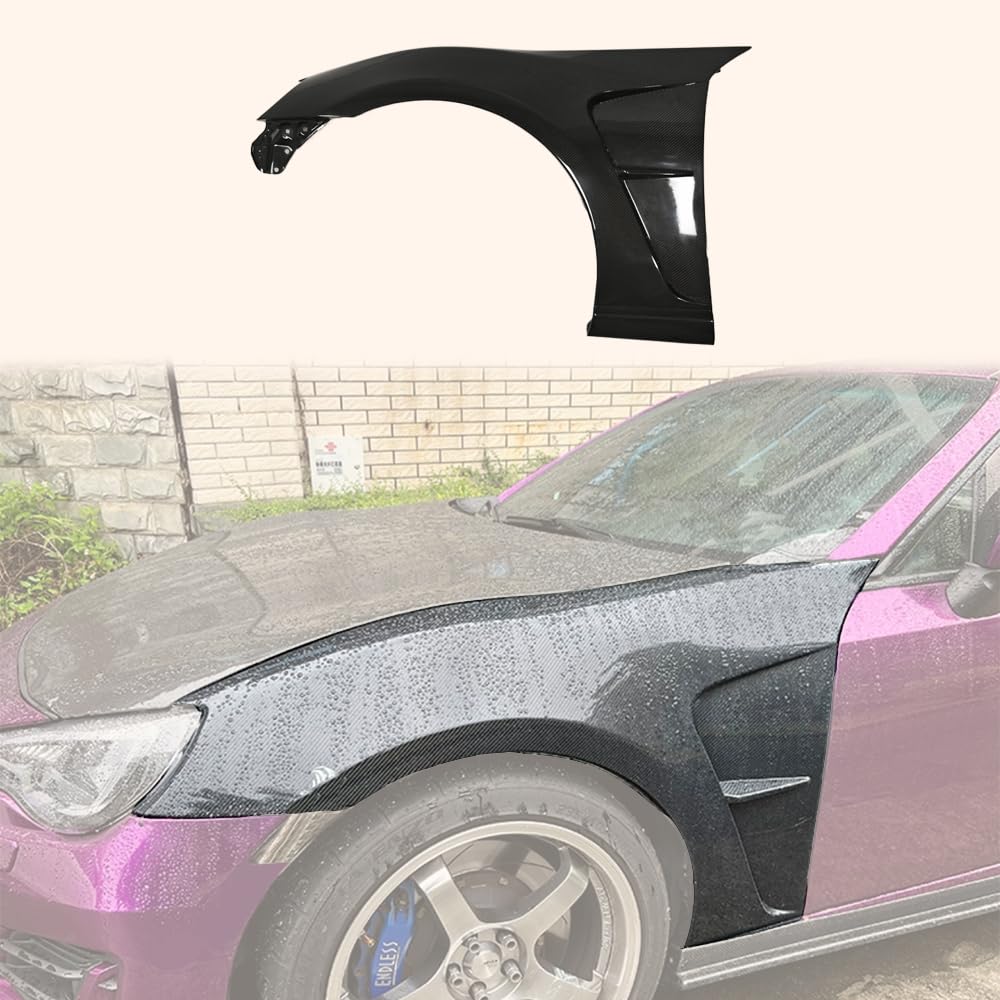 Kazento For GT86 13-20 BRZ For Toyota Vented Carbon Fiber Front Bumper Fender Pair Kazento Carbon Parts 车身侧板 GT86-FF-KZ-CF