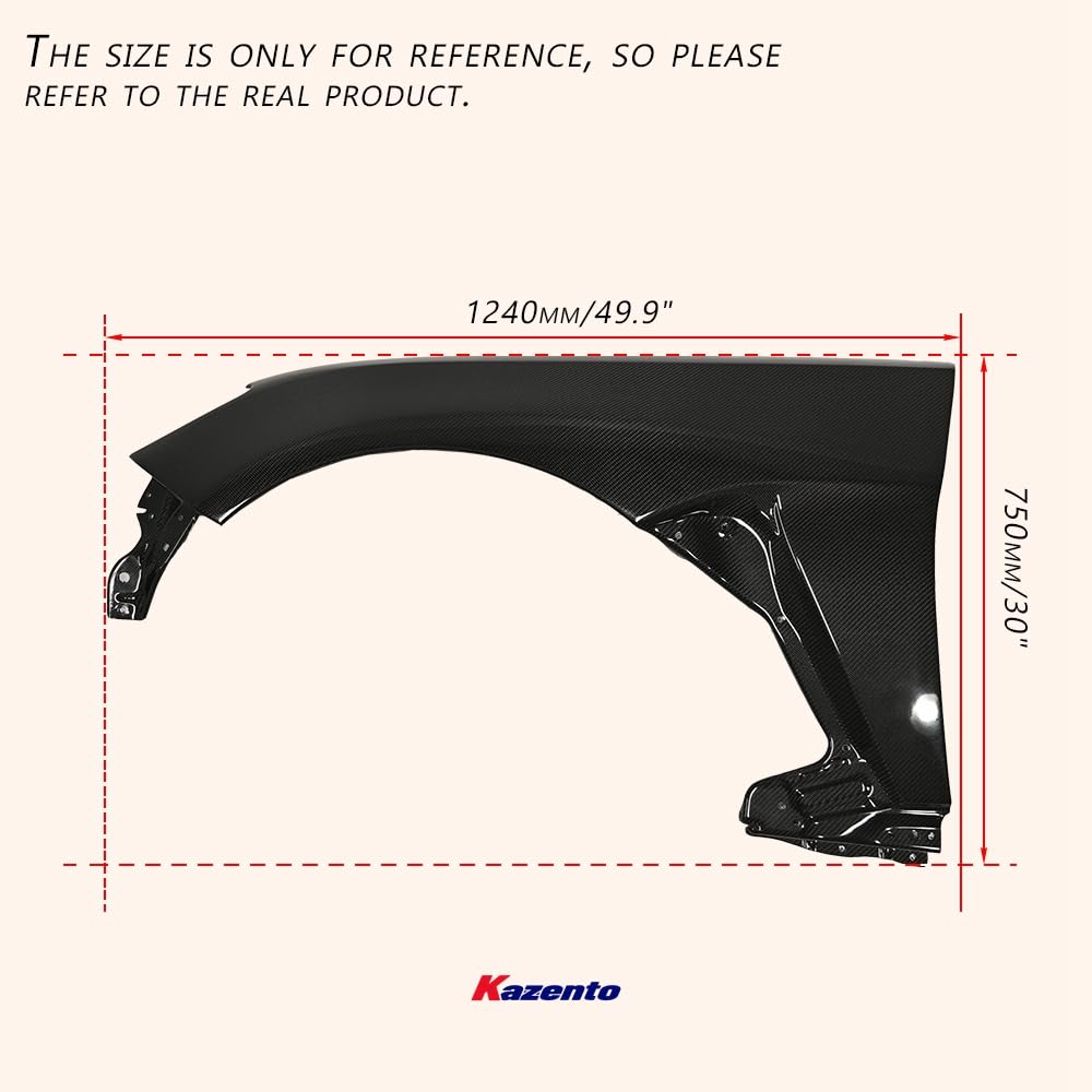 Kazento For GT86 13-20 BRZ For Toyota Vented KZ2 Carbon Fiber Front Bumper Fender Pair Kazento Carbon Parts 车身侧板 GT86-FF-KZ2-CF