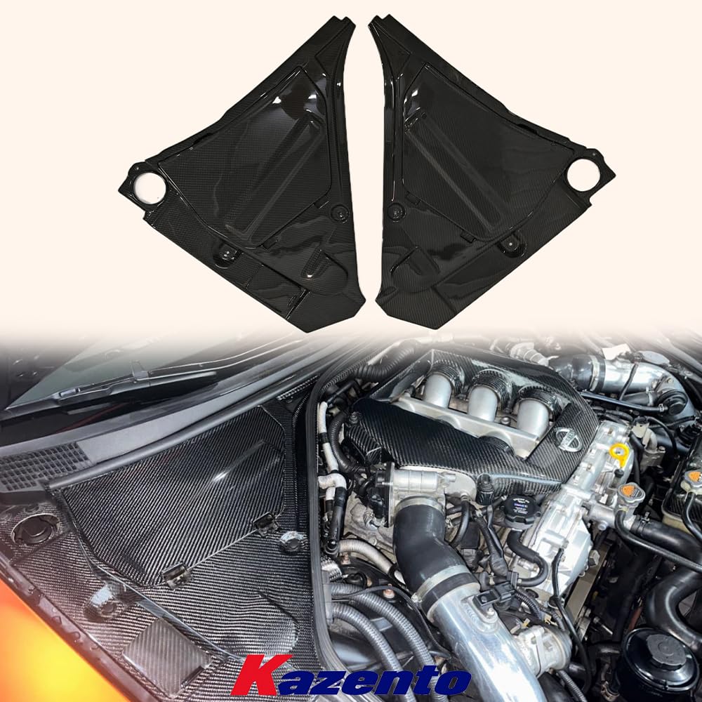 Kazento For GTR R35 For Nissan Front Engine Bay Compartment Cover Carbon Fiber Pair Kazento Carbon Parts 车身侧板 R35-COMPART-OE-CF