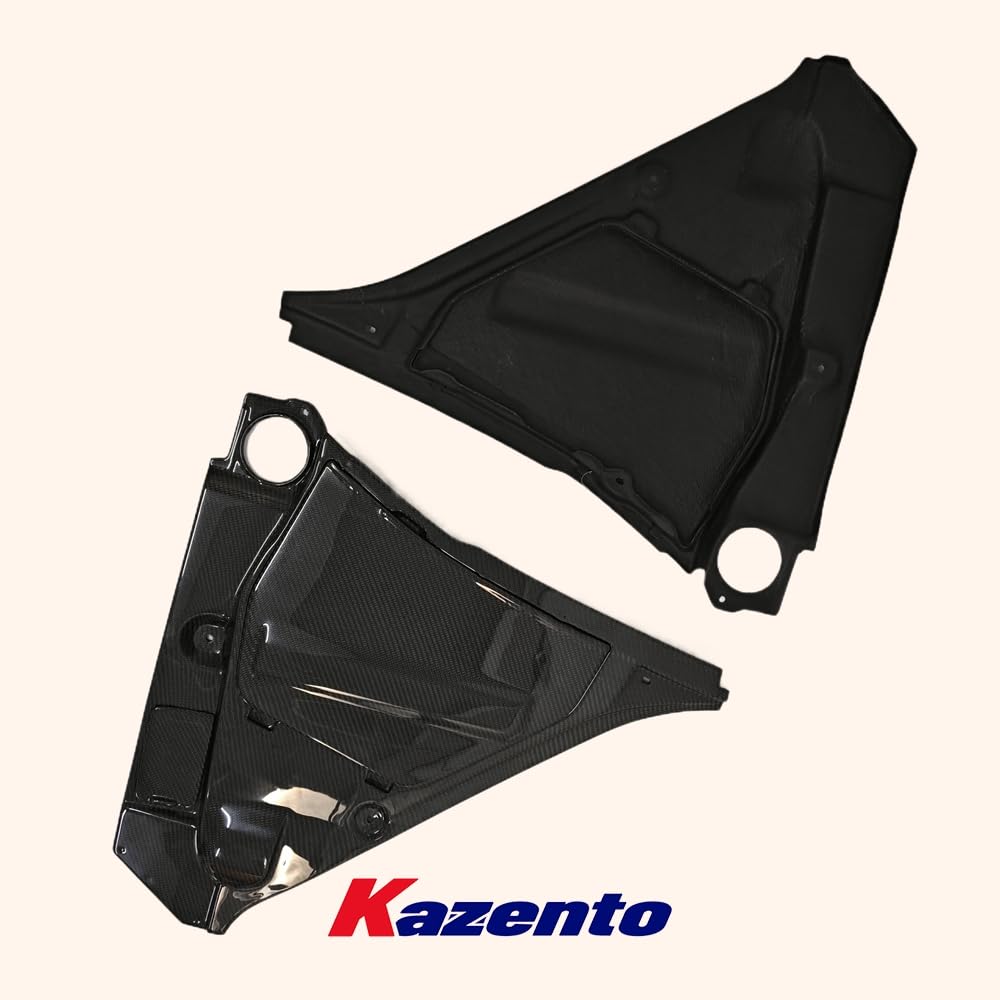 Kazento For GTR R35 For Nissan Front Engine Bay Compartment Cover Carbon Fiber Pair