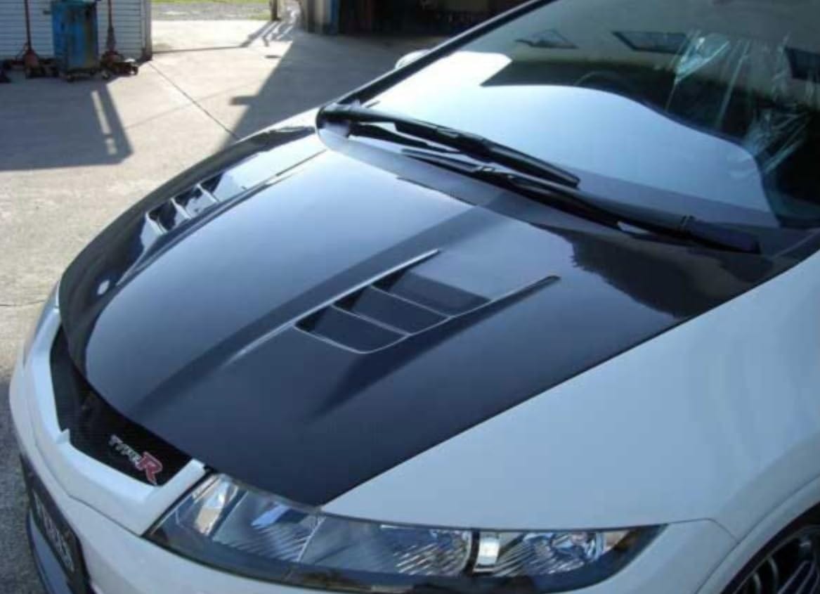 Kazento For HONDA Civic 06-11  Type R FN2  EPA Style Vented Front Bumper Hood Bonnet Kazento Carbon Parts 引擎盖