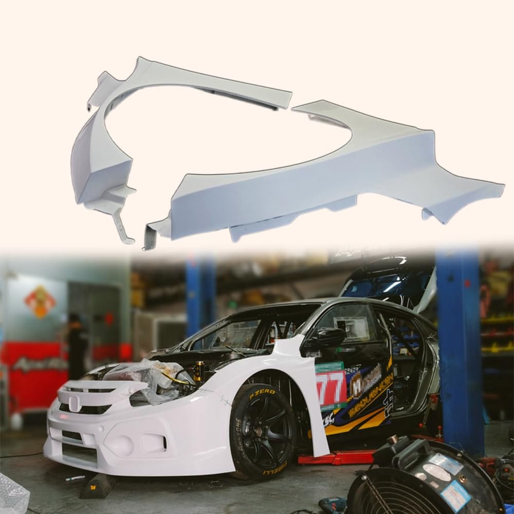 Kazento For Honda Civic Fk7 Tcr Type Front Wide Fender Fiber Glass Kazento Carbon Parts 车身侧板 FK7-FF-TCR-FRP