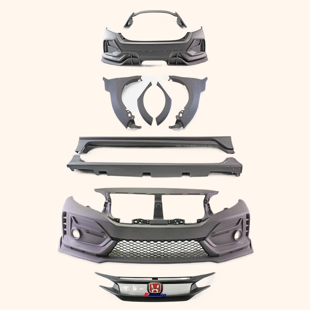 Kazento For Honda Fk7 Convert To Fk8 Front Fender With Side Vents Fiber Glass Kazento Carbon Parts 车身侧板 FK7-FF-FK8#W-FRP