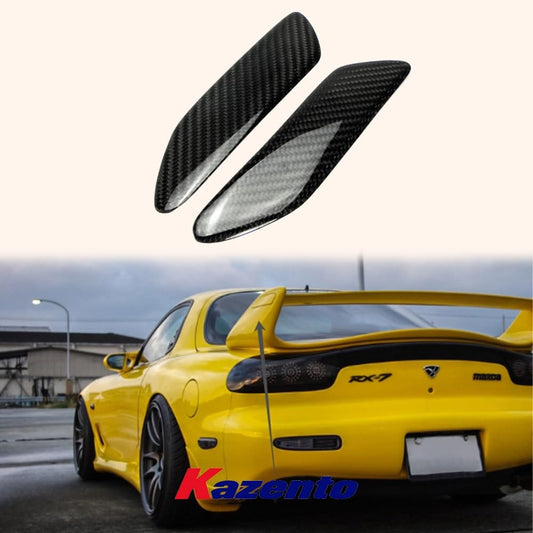 Kazento For Mazda RX-7 FD RX7 FD3S Mazdaspeed Carbon Fiber Rear Spoiler End Cap Add On Kazento Carbon Parts 车身侧板 FD3S-END-CF