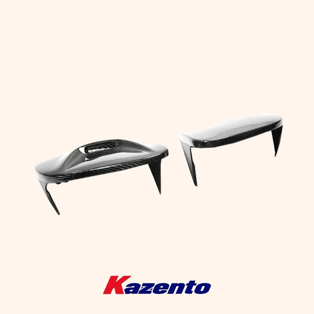 Kazento For Mazda RX-7 FD RX7 FD3S NACA Carbon Front Bumper Vented Headlight Cover Pair Kazento Carbon Parts 车身侧板 FD3S-HL-V-2P-CF