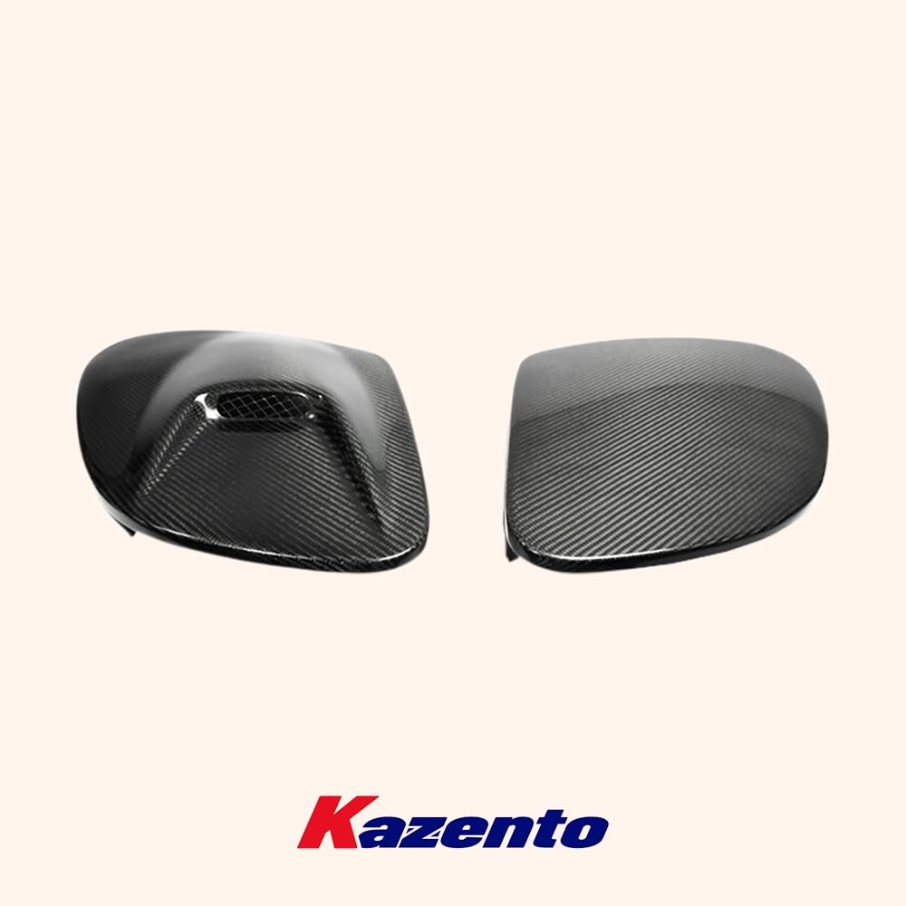 Kazento For Mazda RX-7 FD RX7 FD3S NACA Carbon Front Bumper Vented Headlight Cover Pair Kazento Carbon Parts 车身侧板 FD3S-HL-V-2P-CF