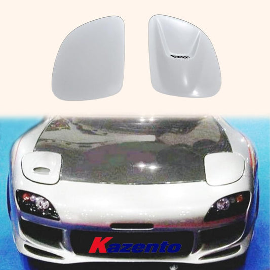 Kazento For Mazda RX-7 FD RX7 FD3S NACA FRP Unpaint Front Bumper Vent Headlight Cover Kazento Carbon Parts 车身侧板 FD3S-HL-V-2P-FRP