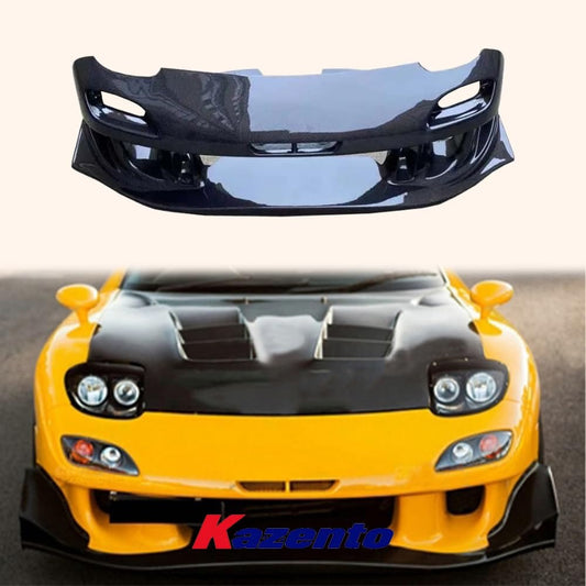 Kazento For Mazda RX-7 FD RX7 FD3S RE-GT Style Carbon Fiber Front Bumper Body Kits Kazento Carbon Parts 车身侧板 FD3S-FB-REGT-CF
