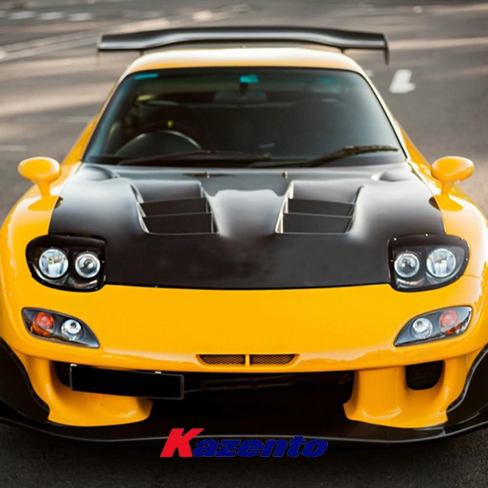 Kazento For Mazda RX-7 FD RX7 FD3S RE Style Carbon Fiber Front Vented Bumper Hood Bonnet Kazento Carbon Parts 车身侧板 FD3S-HOOD-RE-CF