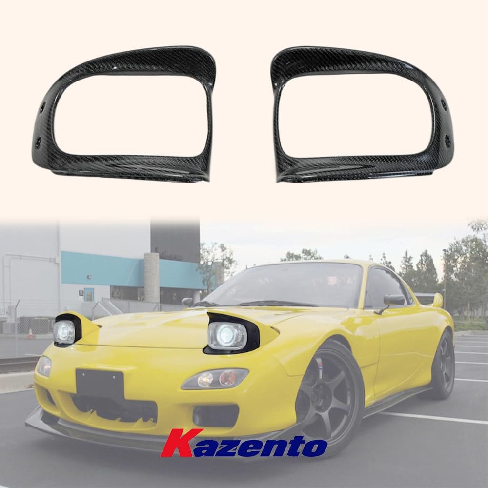 Kazento For Mazda RX-7 RX7 FD3S KZ Carbon Fiber Front Inner Headlight Inside Cover Trim Kazento Carbon Parts 车身侧板 FD3S-INHL-OE-CF