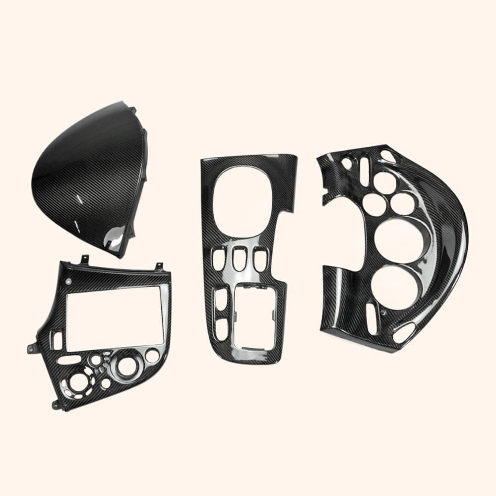 Kazento For Mazda RX7 FD3S (RHD Only) Interior Cluster Console Dash (4pcs) Carbon Fiber Kazento Carbon Parts 车身侧板 FD3S-INTER-RHD-CF